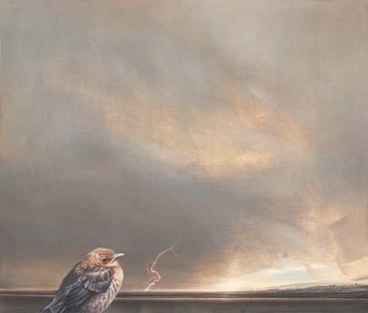 Merlotto con lampo - tempera, cm 60x50, 2009