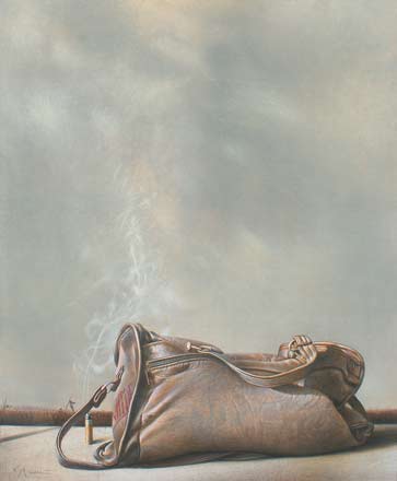 Nuvole e fumo - tempera, cm 50x60, 2010