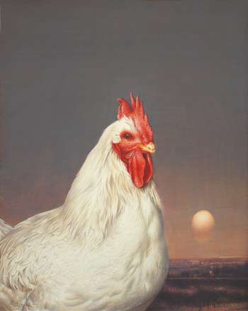 L'alba del gallo - tempera, cm 50x60, 2009