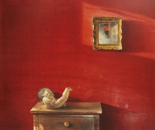 Interno rosa - tempera, cm 60x50, 2007